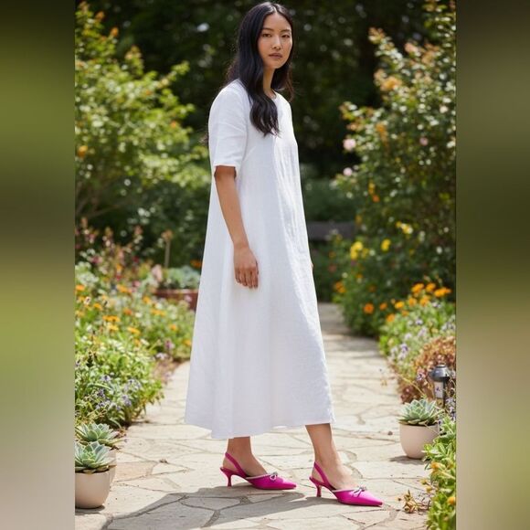 New- Aldo Pink Satin Effect Crystal Rhinestone Bow Slingback LacqueredHeels - Picture 9 of 12